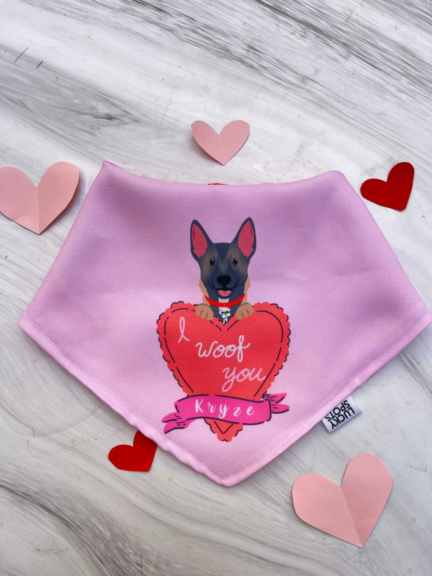 Bandanas doble vista "Valentines" ft Woof by Bonnie