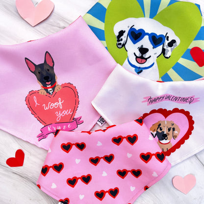 Bandanas doble vista "Valentines" ft Woof by Bonnie